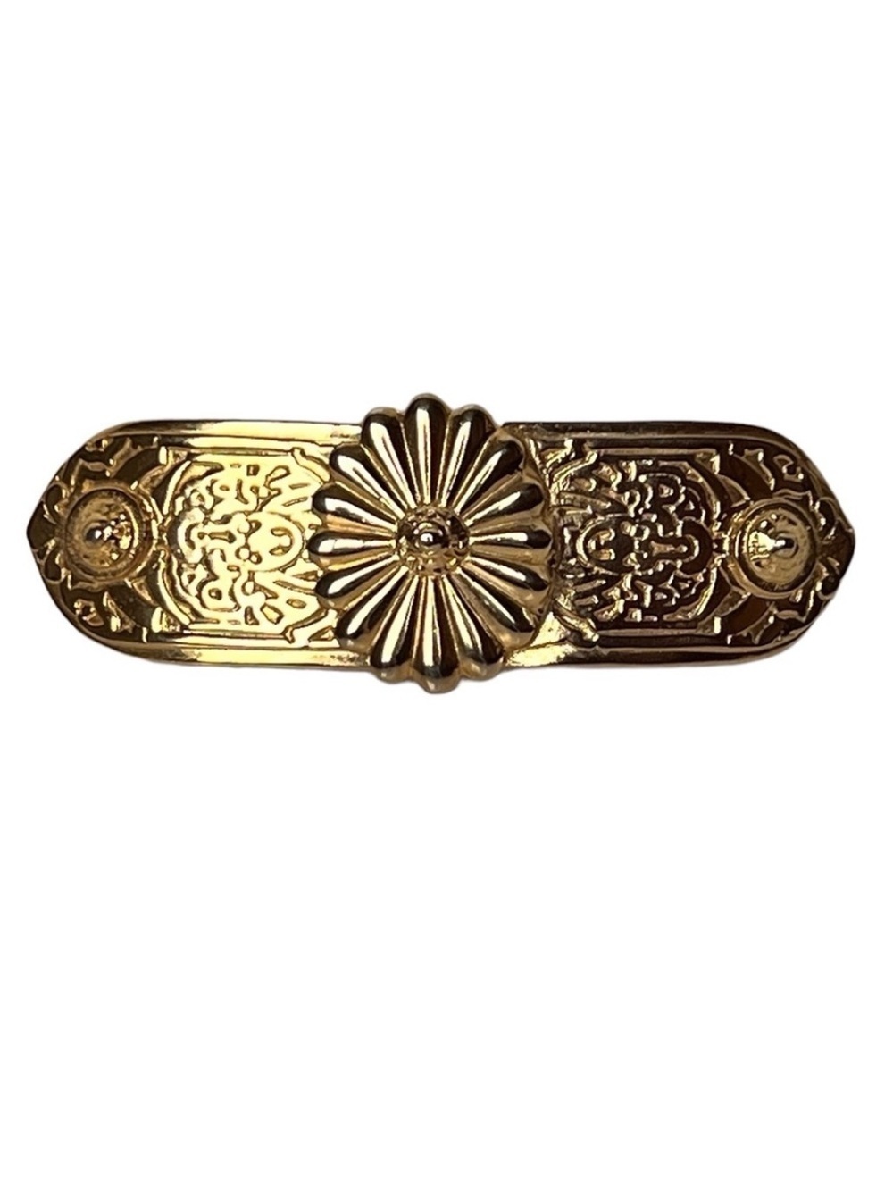 Vintage Gay Boyer 1980s Goldtone Floral Etched Belt RARE Retro Glam Collectible